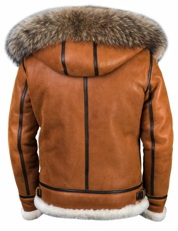 Läderjacka Pälshuva