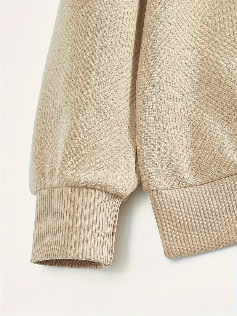 Avslappnad Pullover Med Geometrisk Design
