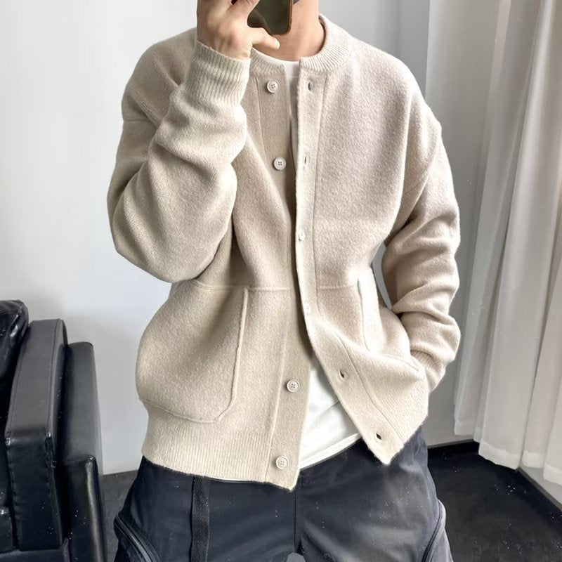 Trendig Cardigan Stickad Tröja