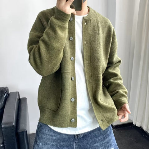 Trendig Cardigan Stickad Tröja