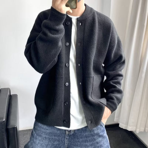 Trendig Cardigan Stickad Tröja