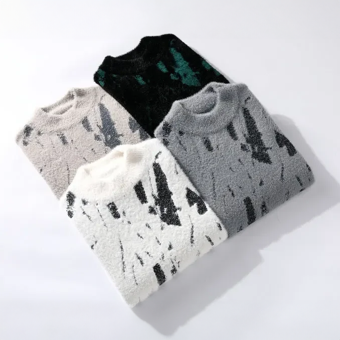 Lös Avslappnad Stickad Pullover