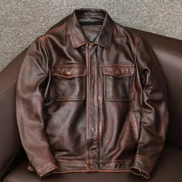Vintage Motorcykel Läderjacka