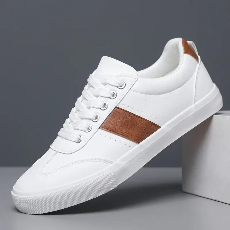 Avslappnade Sneakers Med Bruna Detaljer